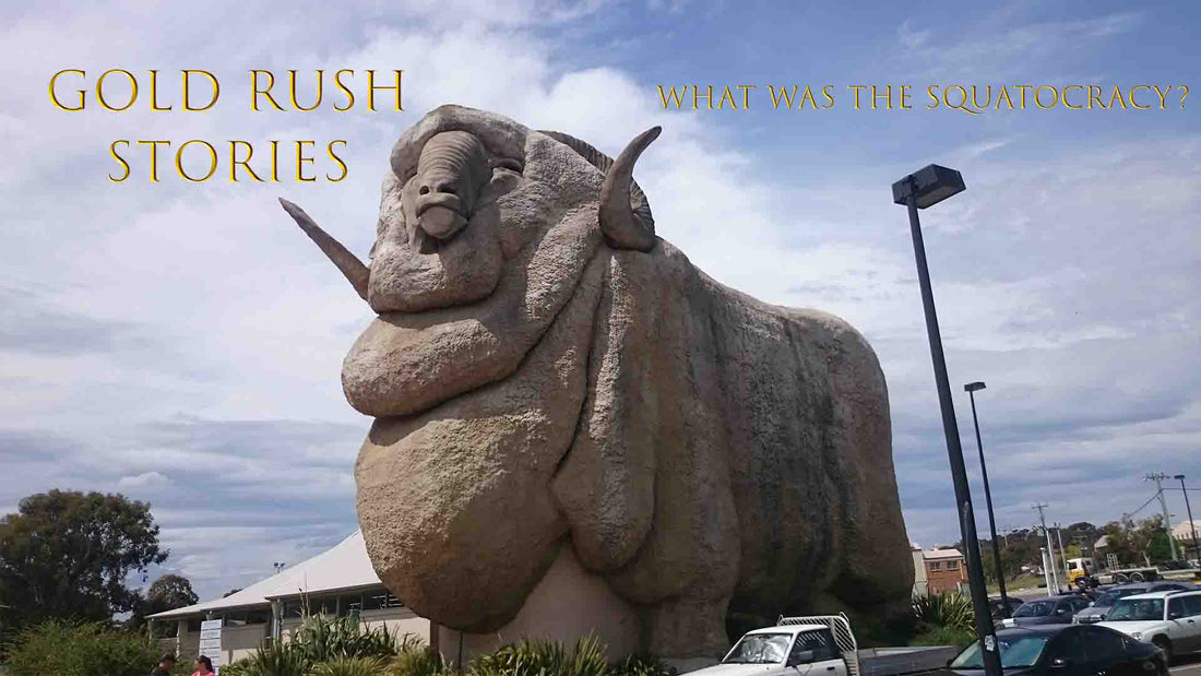 The Big Marino Sheep Iconic Statue celebrating the Wool industry in Goulburn NSW GOLD RUSH STORIES - PART 7 - WHAT WAS THE THE SQUATOCRACY? 