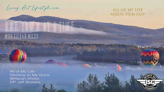 All of My Life By Kieran Wicks - Aerial Stills Film Clip - Hot Air Balloons in mist with tree covered mountain in background