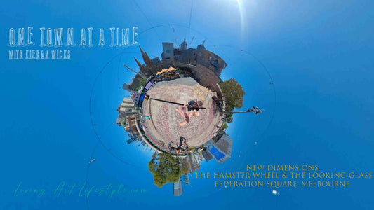 NEW DIMENSIONS – THE HAMSTER WHEEL & THE LOOKING GLASS Little PLanet GO Pro 360 Melbourne City Scape from Federation square Victoria