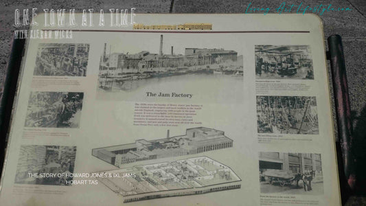 The Story of Howard Jones & IXL Jams - Hobart Tasmania Hisotrical information sign with factory layout diagram