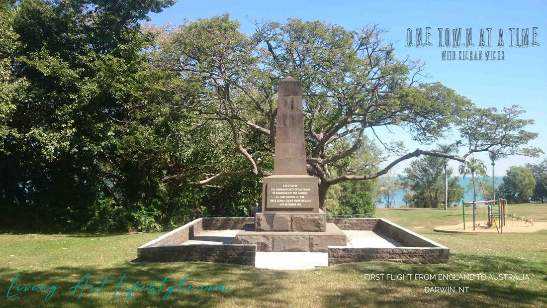 First Flight From England to Australia Memorial Obelisk Statue in Darwin Northern Territory