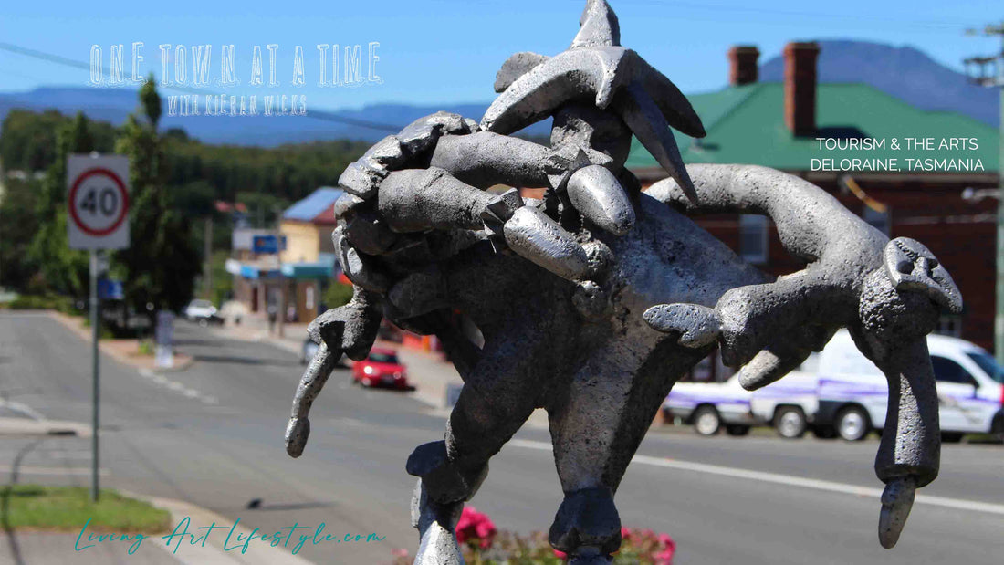 Tourism and the Arts - Deloraine, North West Tasmania Bronze statue of acrobats in jester hat