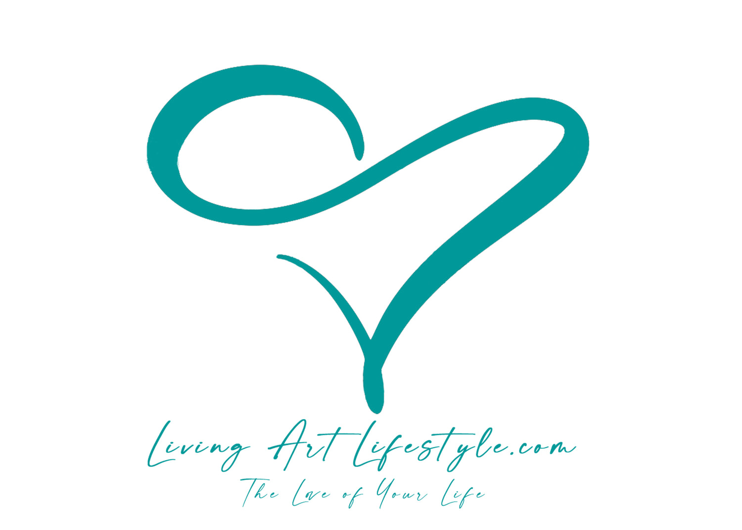 Living Art Lifestyle Logo Blue Infinity Heart