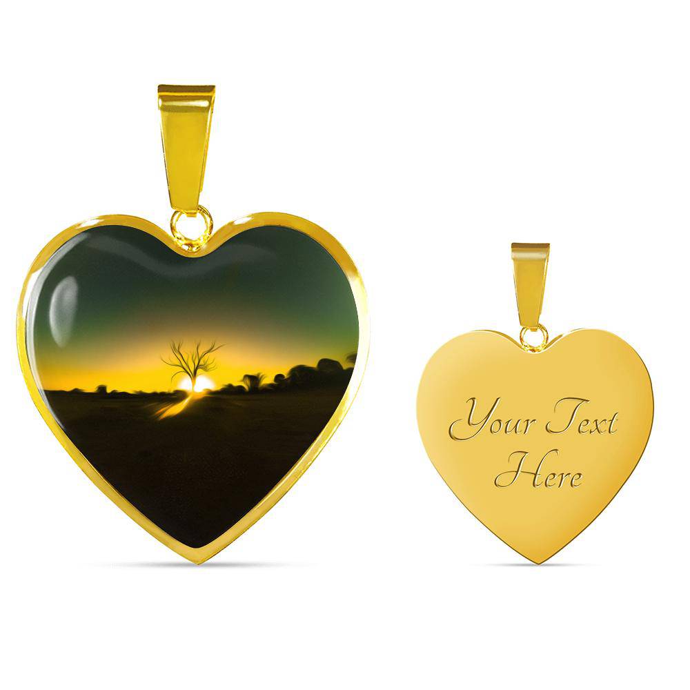 18K GOLD LOVE HEART PENDANT - TREE OF LIFE - LIVINGARTLIFESTYLE